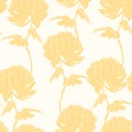 Seamless pattern with a yellow line Chrysanthemum Flowers natural ornament. Royalty Free Stock Photo