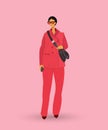 Red fashion illustration woman