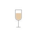 Simple champagne glass icon design. Flat icon design. Alcohol drink. Royalty Free Stock Photo