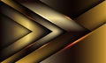 Abstract golden arrow glossy shadow direction on lines texture luxury style futuristic technology background vector