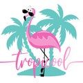 TropiCool- funny slogan with flaming on island.
