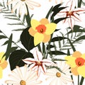 Abstract flowers seamless patterns. Design for paper, cover, fabric, interior decor and other users.