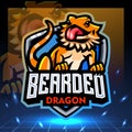 Bearded dragon mascot. esport logo design