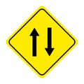 Two way traffic sign Royalty Free Stock Photo