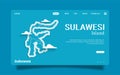 Landing Page - Sulawesi island vector map