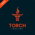 Torch Logo, the flame torch logo with a furnace resembles a buffalo head Royalty Free Stock Photo