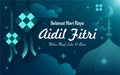 Selamat Idul Fitri, Aidil Fitri set of Ketupat and mosque Transalation Happy Eid Mubarak