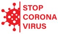 Stop corona virus on white