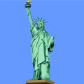 Liberty Statue Famous Building New York USA Vector Illustration