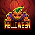 Angry Pumpkin Halloween Mascot Logo