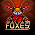 Fox sword esport logo mascot design