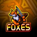 Fox sword esport logo mascot design