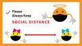 keep social distance vector design for door sticker, poster, banner, flyer