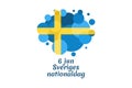 June 6, Happy Sweden National Day Sveriges nationaldag Royalty Free Stock Photo