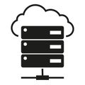 Cloud server icon on white