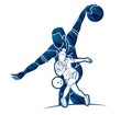 Bowling Sport Players Bowler Male and Female Action Cartoon Graphic Vector Royalty Free Stock Photo