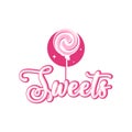 Lollipop Candy shop logo label or mascot for your design Royalty Free Stock Photo