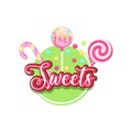 Candy shop logo label or emblem for your design Royalty Free Stock Photo