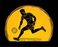 Gaelic Football Sport Male Player Action Cartoon Graphic Vector