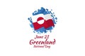 June 21, National Day of Greenland. vector illustration