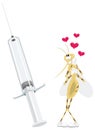 injection syringe and mosquito insect vector illustration transparent background Royalty Free Stock Photo