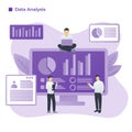 Illustration vector graphic of Data Analysis in flat design style