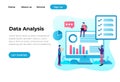 Modern flat design concept Illustration of Data Analysis Landing page. Vector illustration Royalty Free Stock Photo