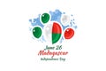 June 26 Independence Day of Madagascar vector illustration. Royalty Free Stock Photo