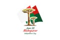 June 26 Independence Day of Madagascar vector illustration Royalty Free Stock Photo