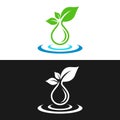 Water Drop and Leaf Logo Royalty Free Stock Photo