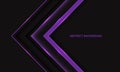 Abstract purple line light arrow direction geometric on dark grey with blank space design modern luxury futuristic technology back Royalty Free Stock Photo