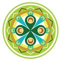 Illustration vector graphic of mandala full color.