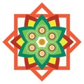 Illustration vector graphic of mandala full color. Royalty Free Stock Photo