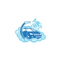 Wash service vector logo  design template illustration auto care Royalty Free Stock Photo