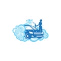 Wash service vector logo  design template illustration auto care Royalty Free Stock Photo