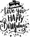 Love You Happy Birthday Royalty Free Stock Photo
