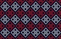 Fabric pattern red white square on dark blue vintage seamless background vector Royalty Free Stock Photo