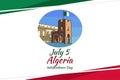 Fifth of July. Independence Day of Algeria vector illustration.