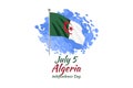 Fifth of July. Independence Day of Algeria vector illustration.