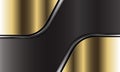 Abstract gold silver black line curve overlap on dark grey metallic design modern luxury futuristic background vector Royalty Free Stock Photo