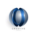 3d letter design round 0 logo template for business and corporate identity