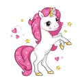 Illustration of cute smiling unicorn. Royalty Free Stock Photo
