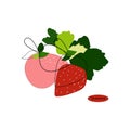 Strawberry Flat style.Abstract logo, print. Royalty Free Stock Photo