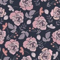 A classic vector repeat pattern of roses, cherries and rose hips as their element.