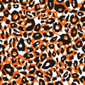 Cheetah or leopard skin pattern, repeating seamless texture. Jaguar spots, animal print for textile design. Vector Royalty Free Stock Photo