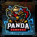 Panda samurai mascot. esport logo design