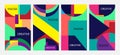 Colorful bauhaus background, creative geometry poster and cover design template