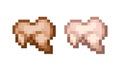 Pixel Art of raw and cooked rabbit.