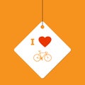 I love bicycle tag on orange