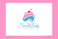 Sweet lady logo vector graphic